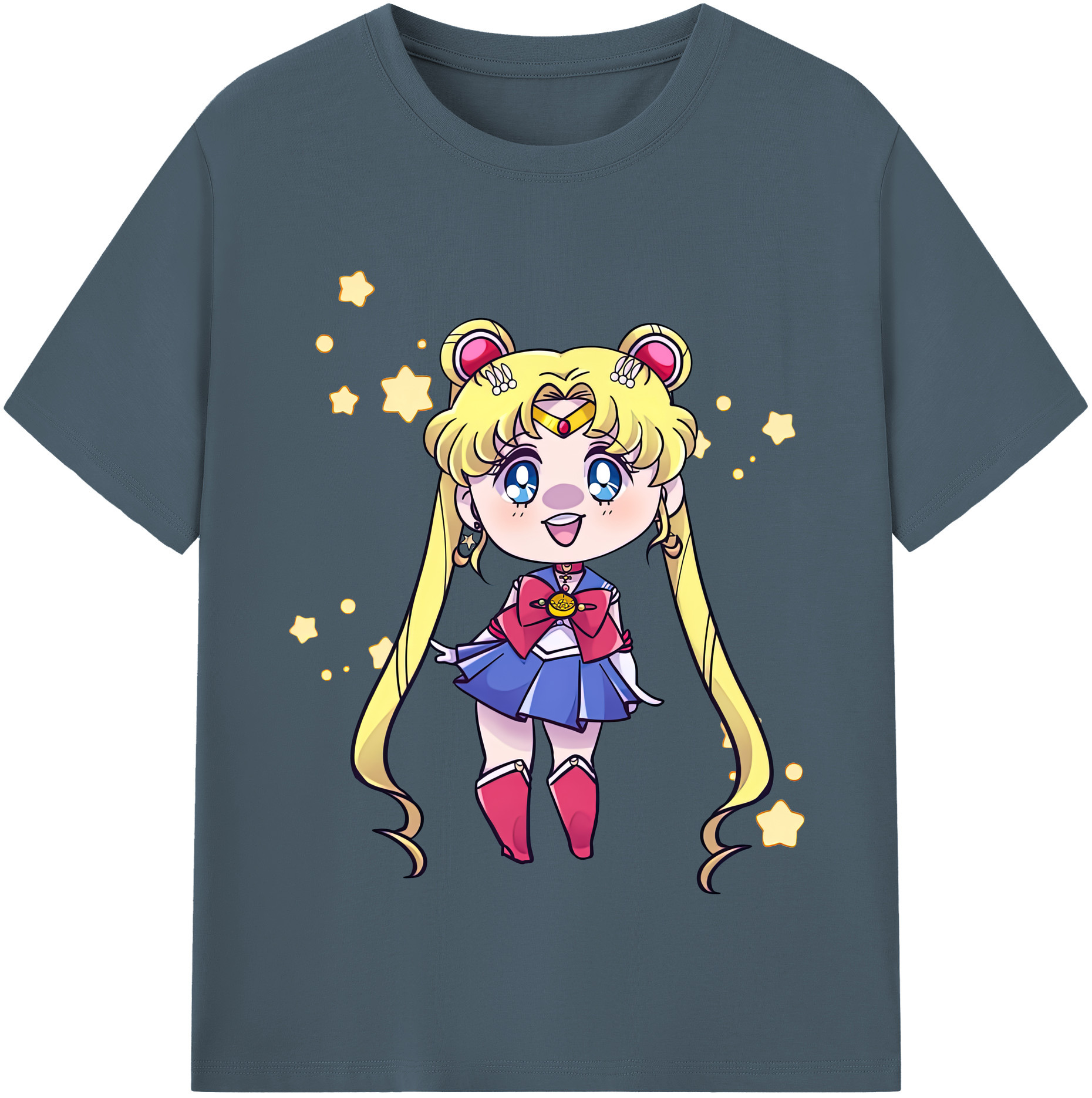 （画像用） 美少女戦士セーラームーン 月野 うさぎ つきの うさぎ Sailor Moon Tsukino Usagi 綿100％半袖Tシャツ（フロントプリント）